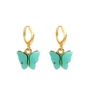 Flatfoosie New Fashion Women Butterfly Drop Earrings