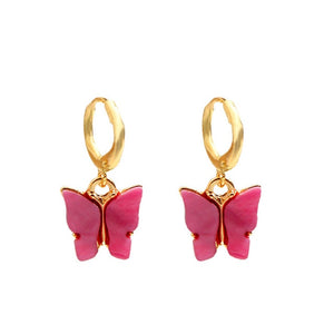 Flatfoosie New Fashion Women Butterfly Drop Earrings