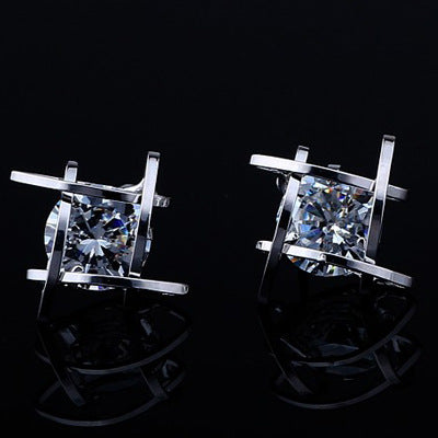 2020 Europe and the new jewelry geometric hollow square triangle zircon earrings