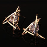 2020 Europe and the new jewelry geometric hollow square triangle zircon earrings