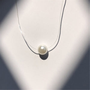 New Personality Fashion Square Imitation Pearl Crystal Zircon Necklace