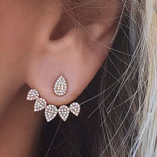 New Crystal Flower Drop Earrings for Women