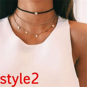 Multilayer Crystal Moon Necklaces & Pendants For Women