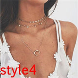 Multilayer Crystal Moon Necklaces & Pendants For Women