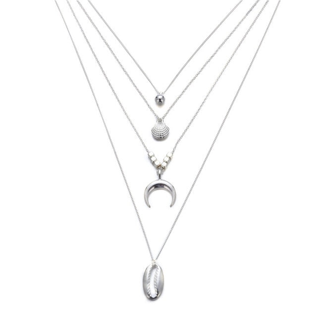 Multilayer Crystal Moon Necklaces & Pendants For Women