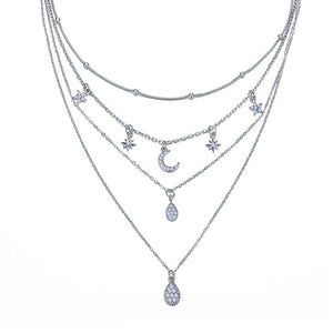 Multilayer Crystal Moon Necklaces & Pendants For Women