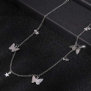 Small Animal Butterfly Stars Chain Necklaces for Women