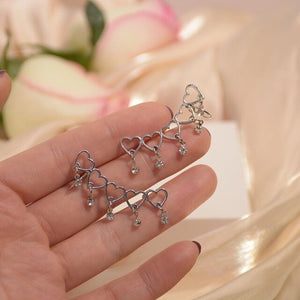 2020 New Arrival Heart Metal Women Trendy  Stud Earrings