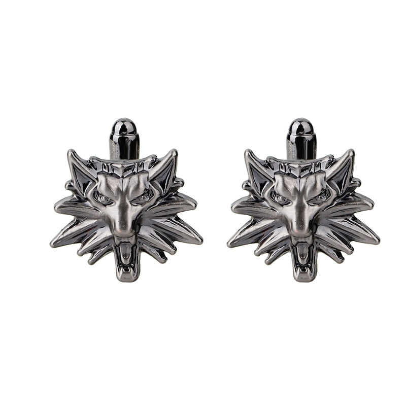 Brand Vintage Statement Wolf Head Cufflinks