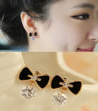 2020 fashion personality bow imitation gemstone jewelry earrings for women